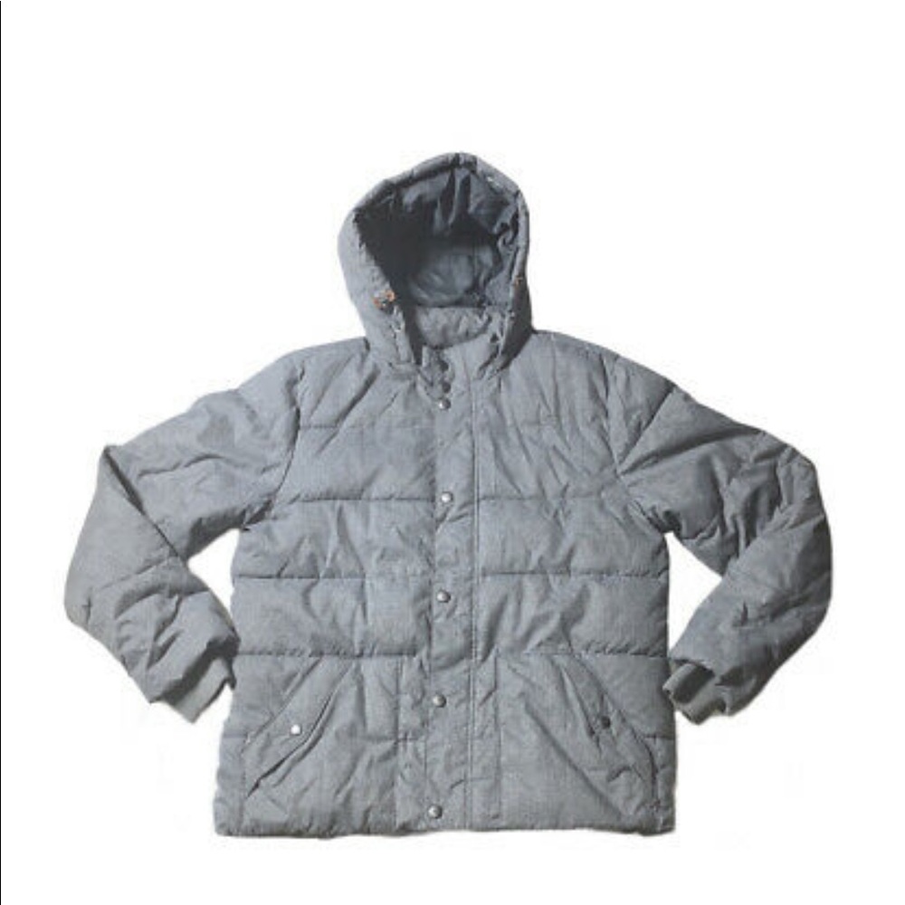Old Navy Mens Grey Full Zip Insulated Hooded Puffer Jacket XXL